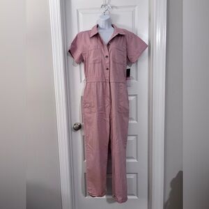 NWT Celebrity Pink Short-Sleeve Utility Jumpsuit in Dusty Rose